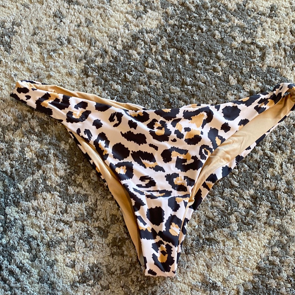 Pink leopard bikini bottom